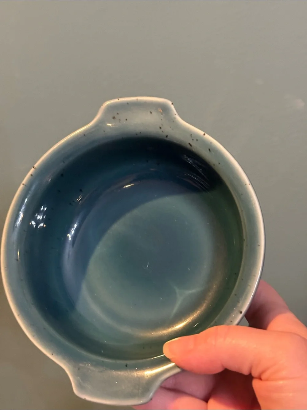 Set Of 4 ARABIA FINLAND MERI lugged Cereal bowls Sea Blue And Brown